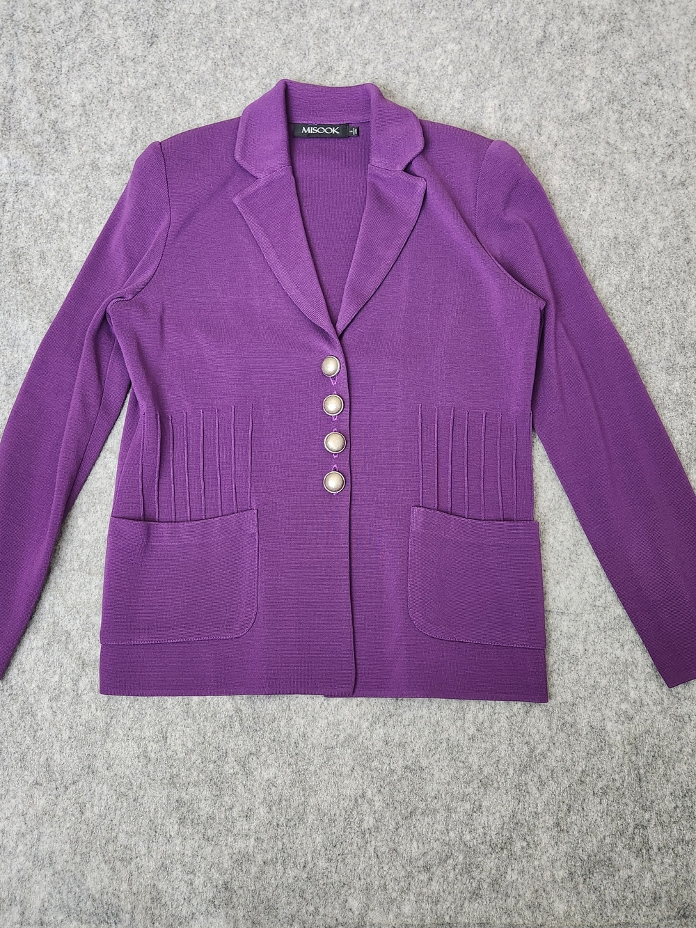 Misook Purple Knit Blazer Jacket